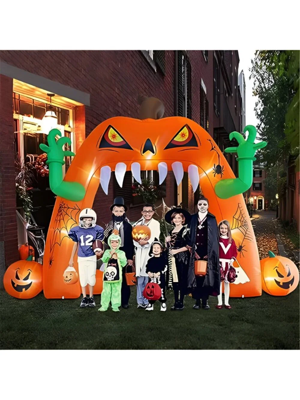 Halloween Inflatable Lighted Pumpkin Archway 13 FT(L) x 10 FT(H), Giant